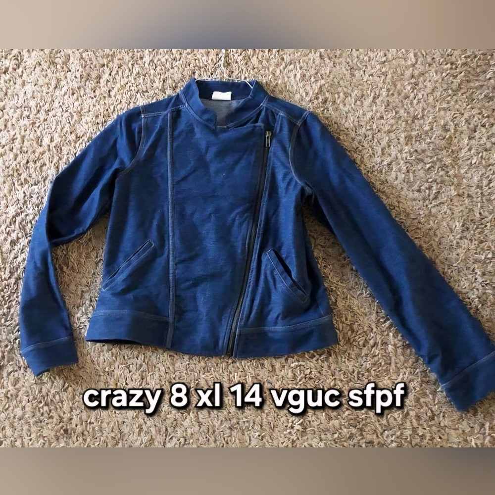 Blue Asymmetrical Zip Jacket